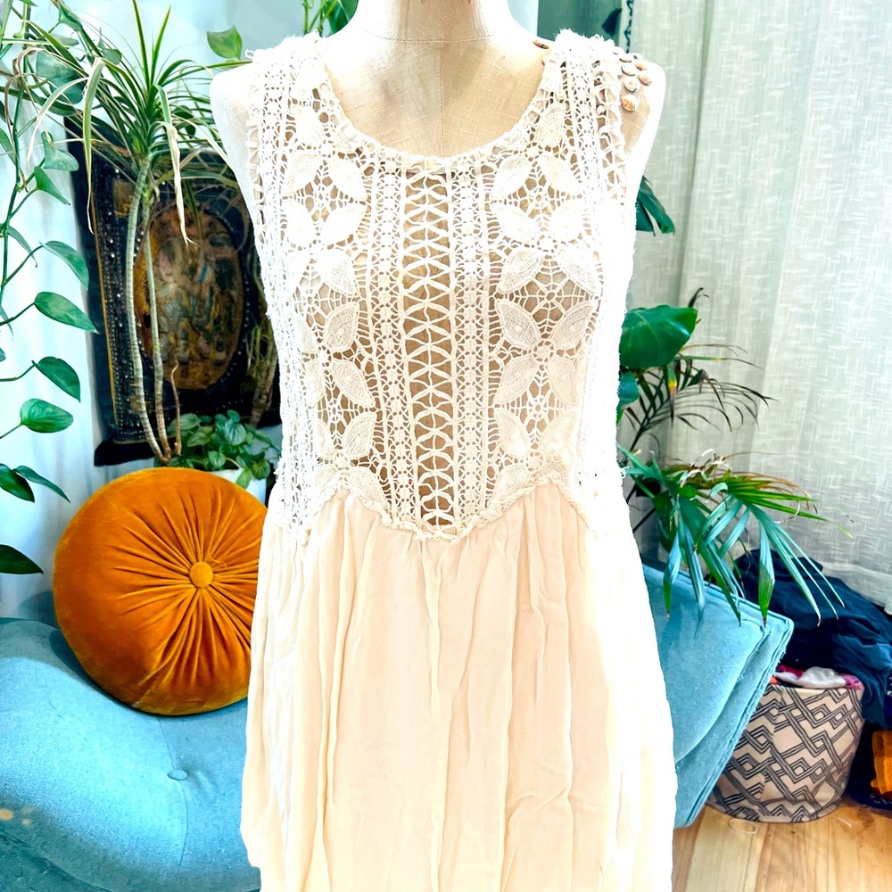White Lace Bohemian Tank